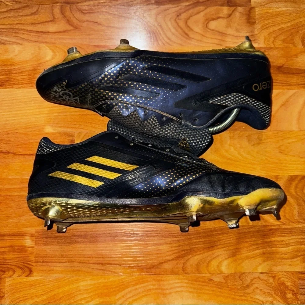 ADIDAS ADIZERO AFTERBURNER 2 BASEBALL CLEATS MEN SIZE 11 NAVY BLUE/GOLD AQ8802